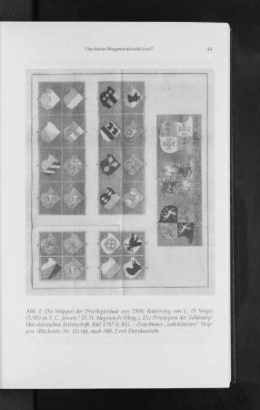 Abb. 1: Die Wappen der Privilegienlade von 1504