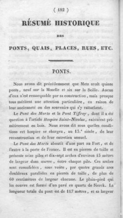 Résumé historique des ponts, quais, places, rues, etc.