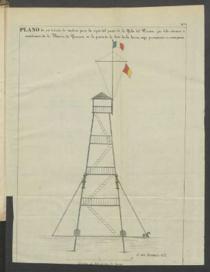 Plano de un tozzeon de madera para la vigía del puerto de la Isla del Cármen [...]