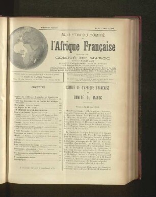Comité De L'Afrique Francaise Et Comité Du Maroc.