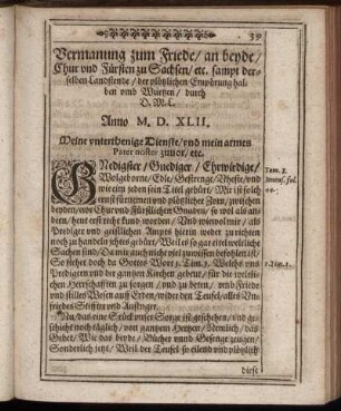 Vermanung zum Friede [...]