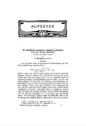 De attentionis mensur causisque primariss von Joh. Friedr. Herbart