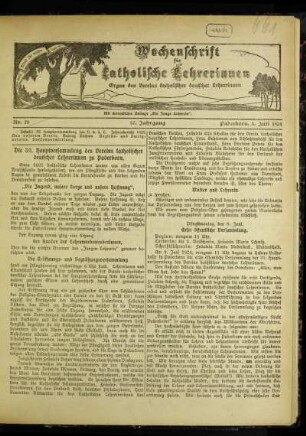 ¬Die¬ 39. Hauptversammlung des Vereins katholischer deutscher Lehrerinnen zu Paderborn
