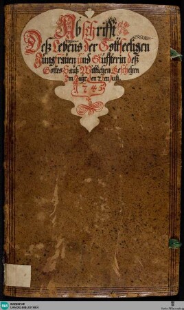 Bearbeitung des 'Leben der seligen Liutgart von Wittichen' - Cod. Donaueschingen 119