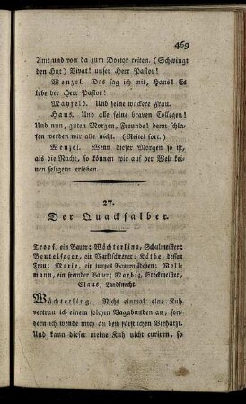 27. Der Quacksalber.