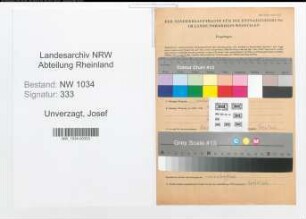 Entnazifizierung Josef Unverzagt , geb. 15.09.1890 (Oberfeldarzt)