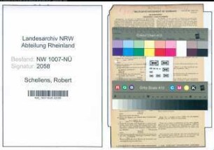 Entnazifizierung Robert Schellens , geb. 06.03.1886 (Gaertner)