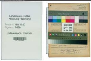 Entnazifizierung Heinrich Schuermann , geb. 10.07.1901 (Verkaufsleiter)