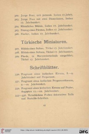 Türkische Miniaturen (Nr. 327-329)