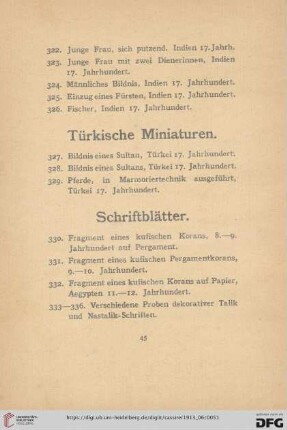 Türkische Miniaturen (Nr. 327-329)