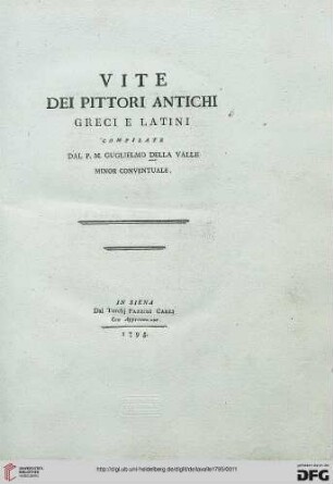 Vite dei pittori antichi greci e latini