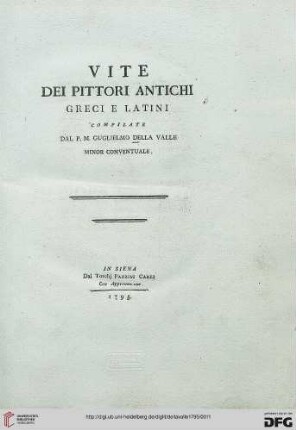 Vite dei pittori antichi greci e latini