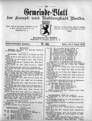 1906,31: No. 31, 5. August 1906