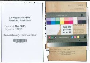Entnazifizierung Heinrich Josef Komoschinsky , geb. 27.11.1915 (Polizeibeamter)