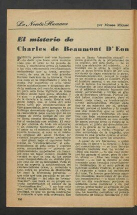 El misterio de Charles de Beaumont d'Éon : La novela humana