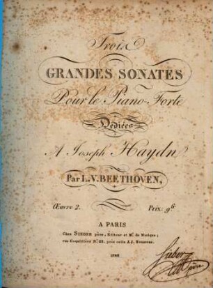 Trois grandes sonates pour le piano-forte : oeuvre 2