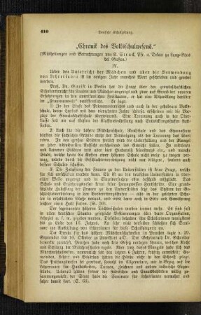 "Chronik des Volksschulwesens" : (Mittheilungen und Betrachtungen)