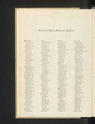Lateinisches Namenregister.