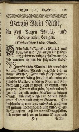 An Fest-Tägen Mariä, und anderen lieben Heiligen. - Litaney zu allen Heiligen.