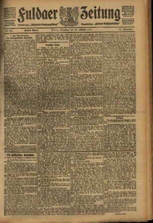 Erste Ausgabe vom Samstag, den 22. Oktober 1910.