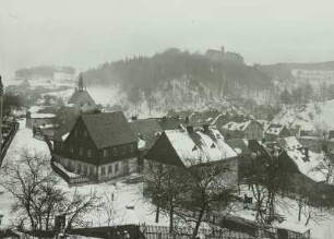 Hartenstein, Blick auf den Ort : Hartenstein. Blick über den Ort nach Nordosten gegen das Schloß