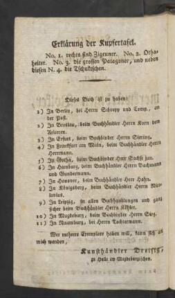 Erklärung der Kupfertafel
