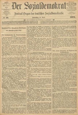 No 18. Donnerstag, 30. April 1885.