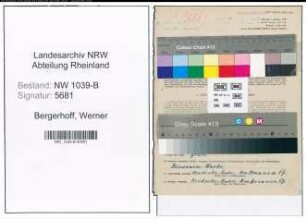 Entnazifizierung Werner Bergerhoff , geb. 12.04.1911 (Gaertner)