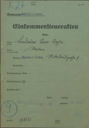 Sophie Lindauer, *17.11.1874, Witwe