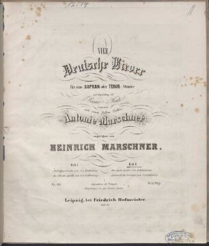 Vier Deutsche Lieder : für 1 Sopran- oder Tenor-Stimme mit Begl. d. Piano-Forte ; op. 144. 2. 7 S. - Pl.Nr. 4152