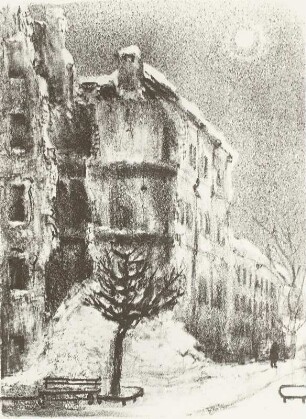 Zerstörtes Haus in der Pjotr-Lawrow-Straße (aus der Serie: Leningrad in den Tagen des Vaterländischen Krieges)