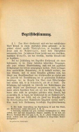 Der Civilprozeß : Geschichte und System, 1. Allgemeiner Teil