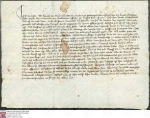 Heinrich von Merlau (Merla) und Ortto von Buchenau (Buchenauwe) stiften folgenden Vergleich zwischen Hermann von Buchenau, Pfleger des Stifts Fuld...