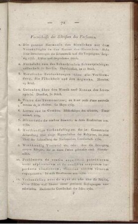 Verzeichnis der Schriften des Verfassers.