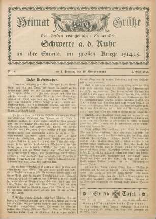 4.1915: Heimat-Grüße der beiden evangel. Gemeinden Schwerte (Ruhr)