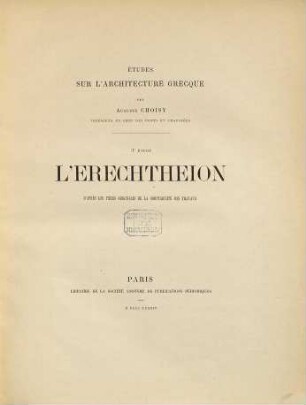 Études sur l'Architecture Grecque, 3