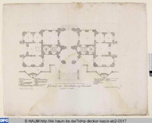 Grundriss eines Lusthauses auf dem Land