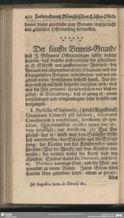 Der fünffte Beweis-Grund ...