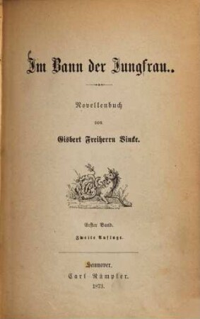 Im Bann der Jungfrau : Novellenbuch von Gisbert Freiherrn Vincke. 1