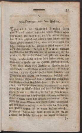 V. Weissagungen aus dem Gestirn