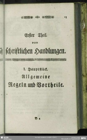 Erster Theil von schriftlichen Handlungen