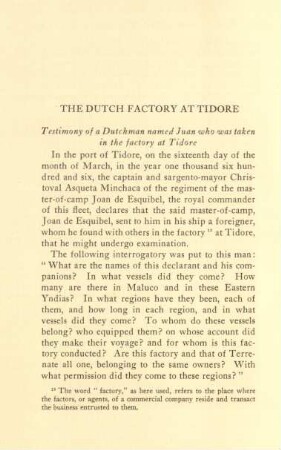 The Dutch factory at Tidore