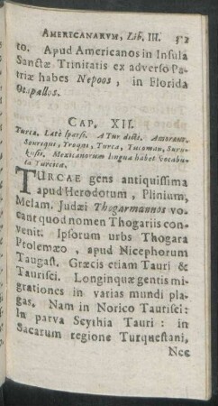 Cap. XII. Turca ...