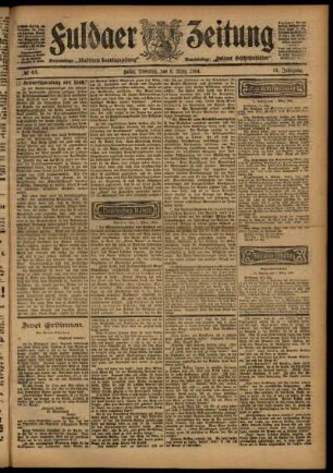 Ausgabe vom Dienstag, den 08. März 1904.
