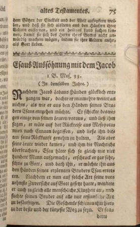 Esaus Aussöhnung mit dem Jacob. 1 B. Mos. 33.