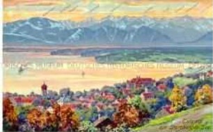 Ansicht von Tutzing mit Bergpanorama
