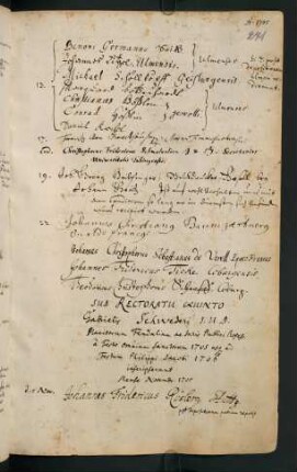 Winterhalbjahr 1705/1706. Rektorat Gabriel Schweder