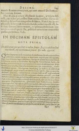 In decimam epistolam nota.