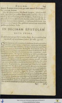 In decimam epistolam nota.
