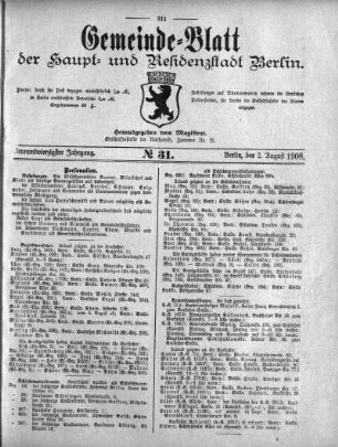 1908,31: No. 31, 2. August 1908